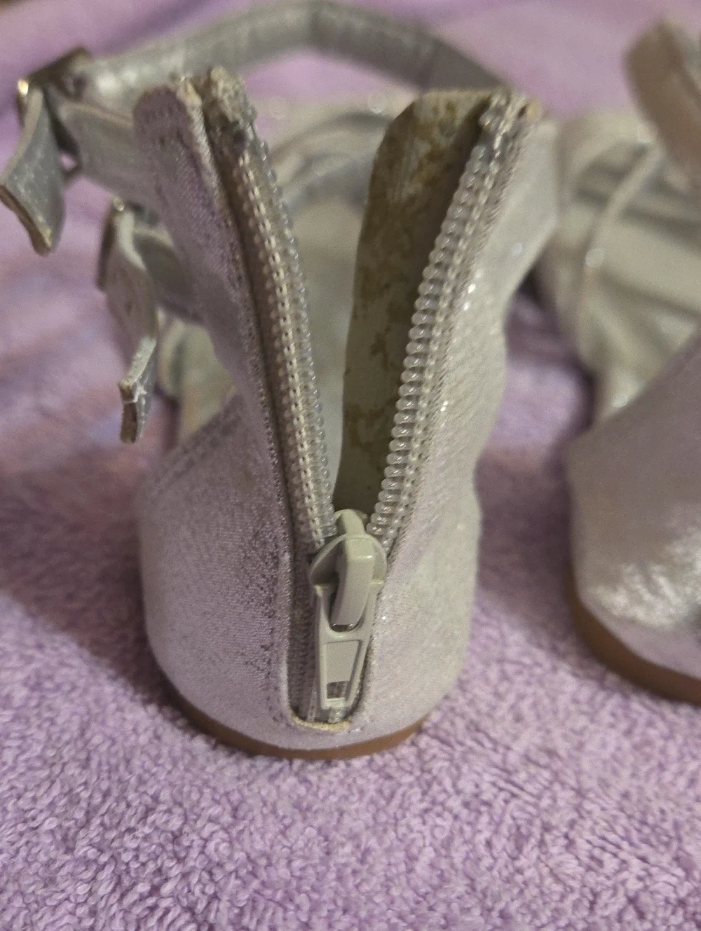 Girls Silver Strappy Sandals